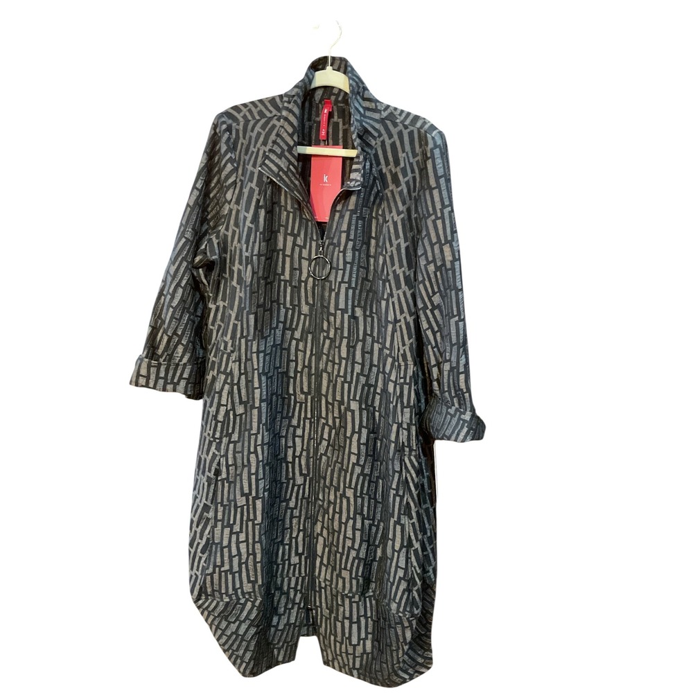 K BY‎ CONNIE K Bronze Geometric Print Dress/Jacket Sz XL NWT